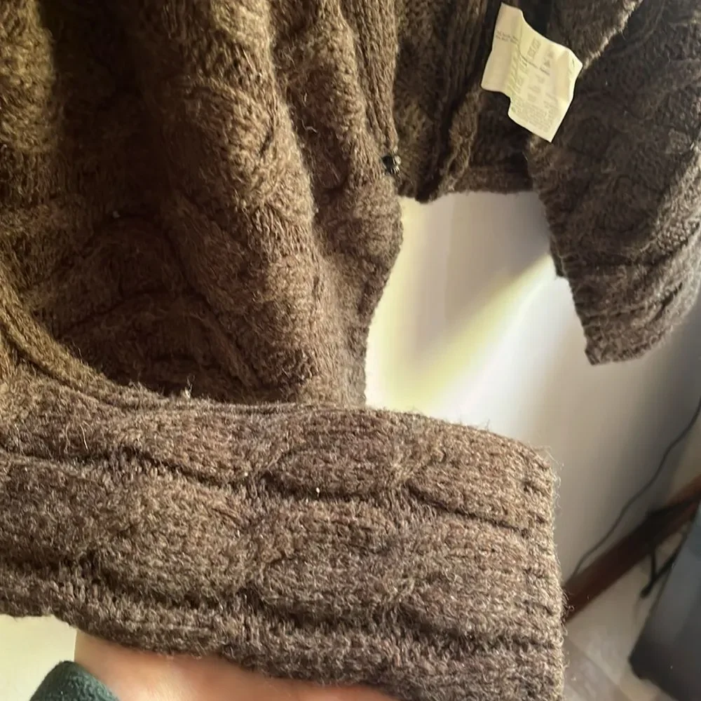 WOMENS XL CABLE KNIT ESPIRIT CARDIGAN VINTAGE
